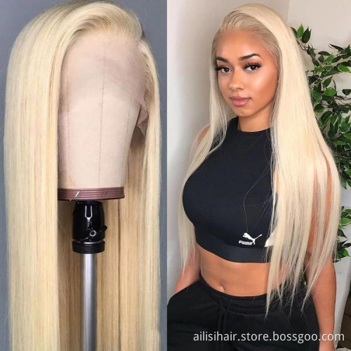 150%180% 250% Transparent Wigs Human Hair Lace Front Blonde 613 Virgin Hair Pre plucked HD Lace 613 Blonde Human Hair Extension